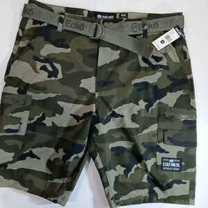 ECKO UNLIMITED Men's Sz 38 Camouflage Cargo Shorts w/belt BRAND-NEW w/tags